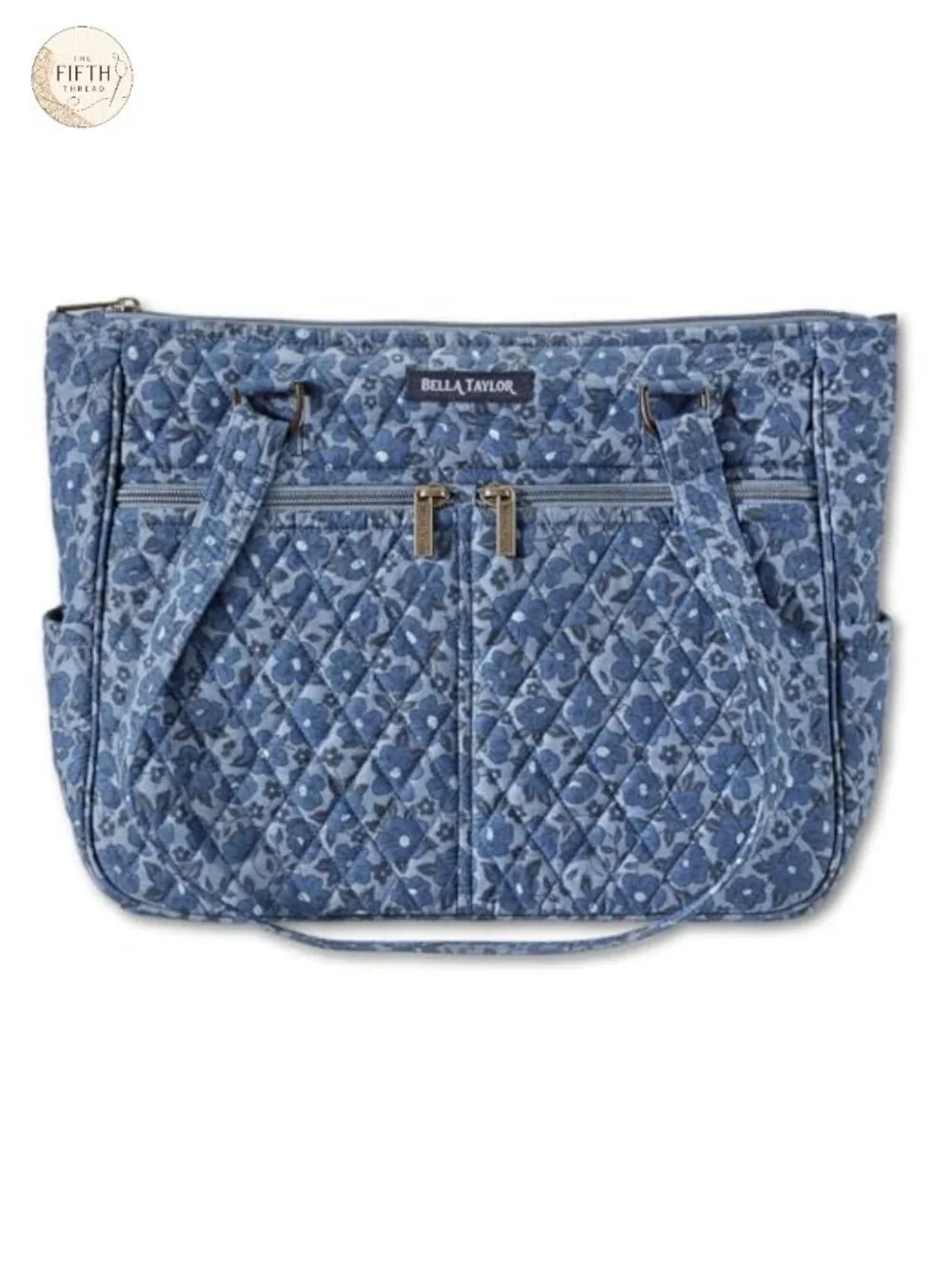 Quilted Cotton Shoulder Bag for Women with Multiple Pockets